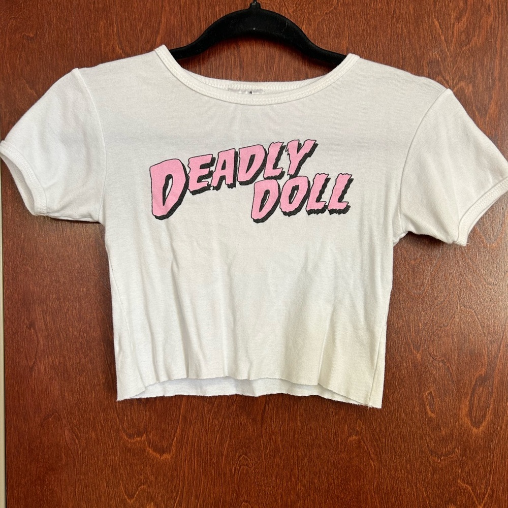 deadly doll baby tee size small